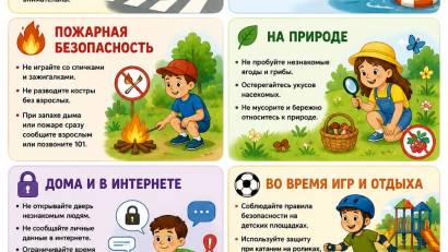 Правила безопасности в летний период каникул.